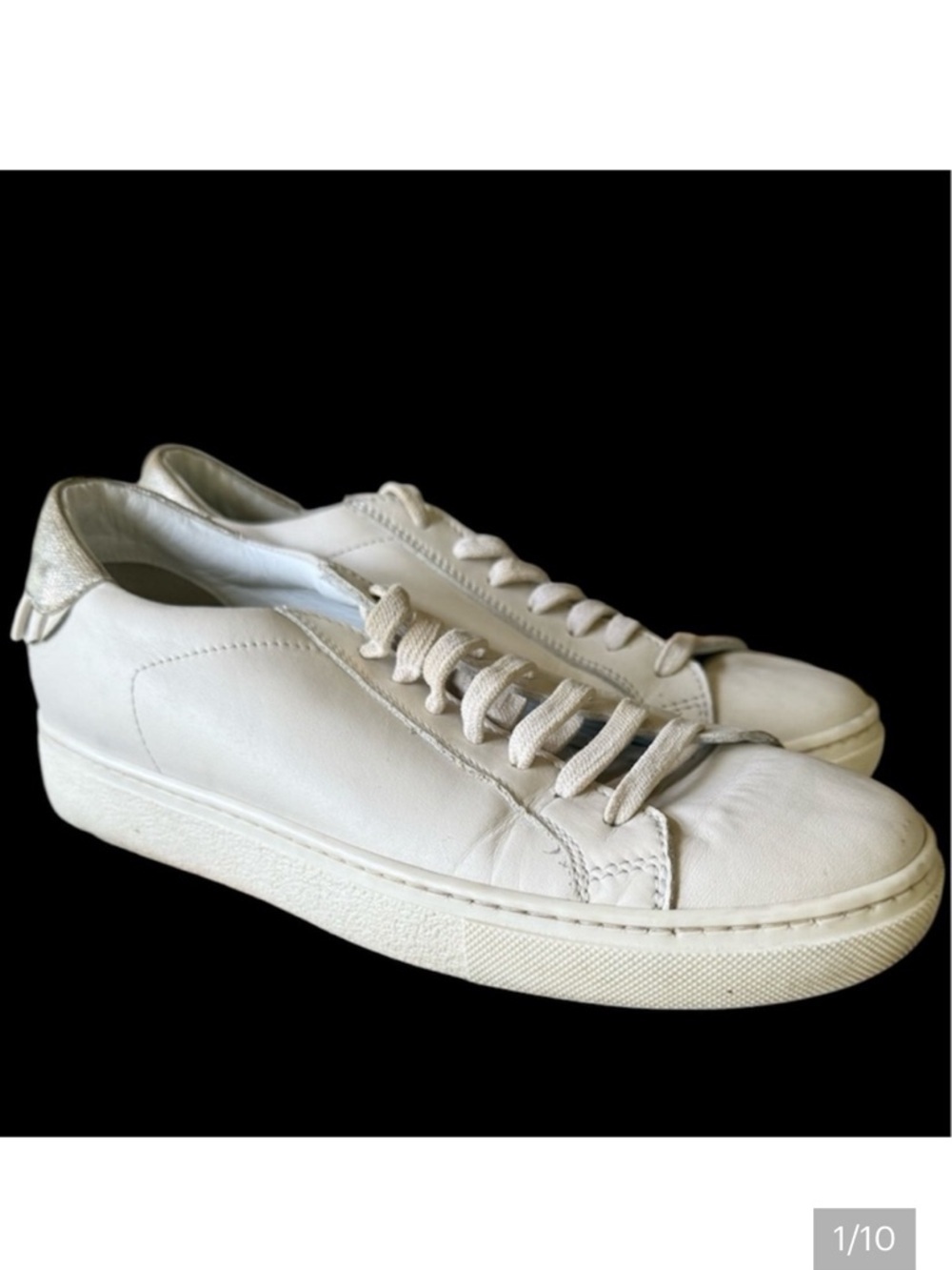 LEMARE’ ladies leather sneaker very good condition ruffle design on back euro 38
